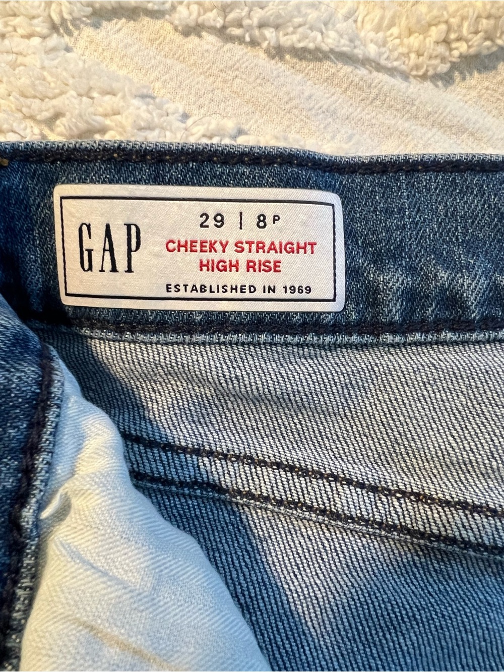 GAP Cheeky Straight High Rise Jeans - Light Blue Wash